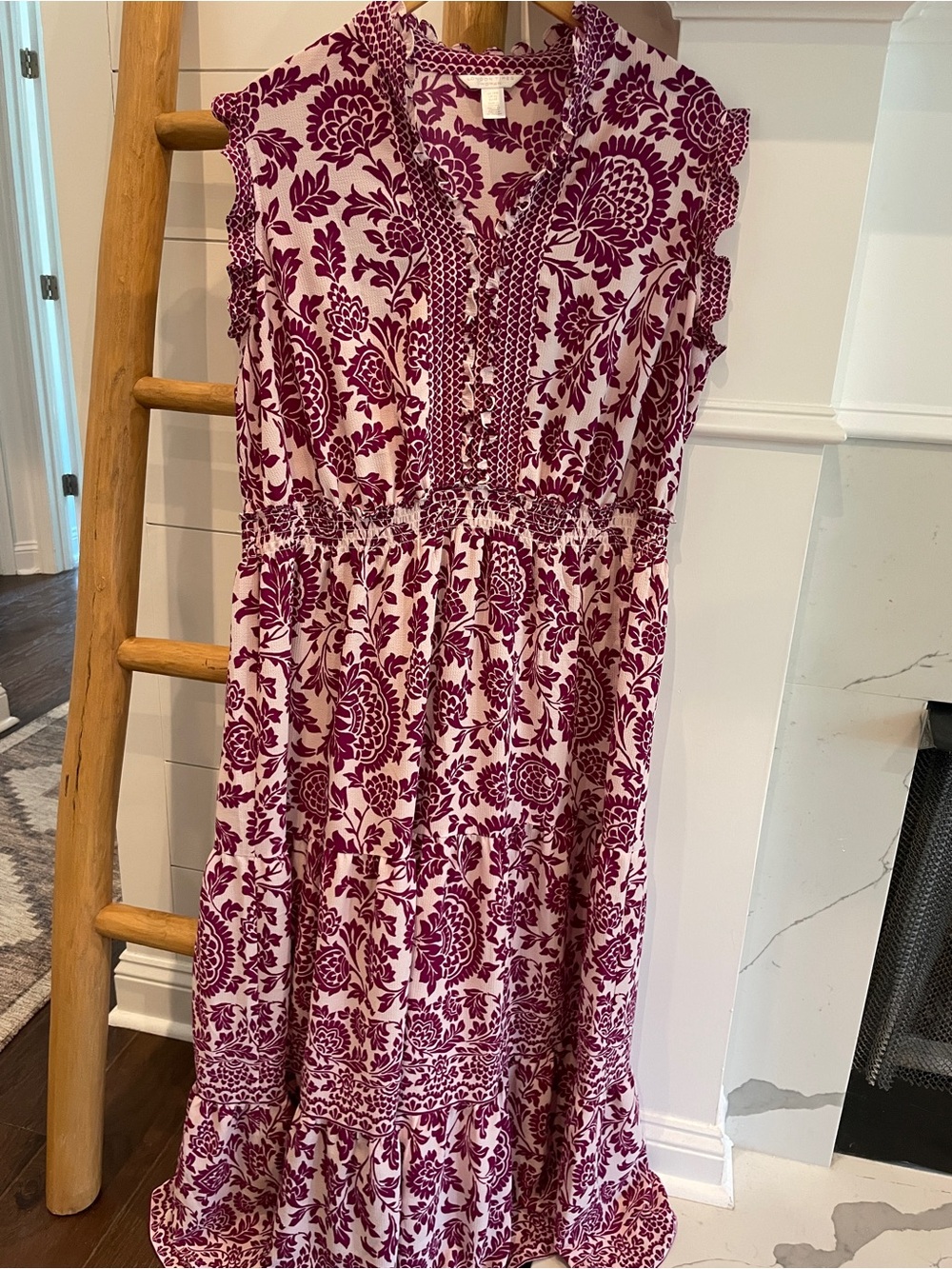 London Times Floral Smocked-Waist Maxi Dress - 18W
